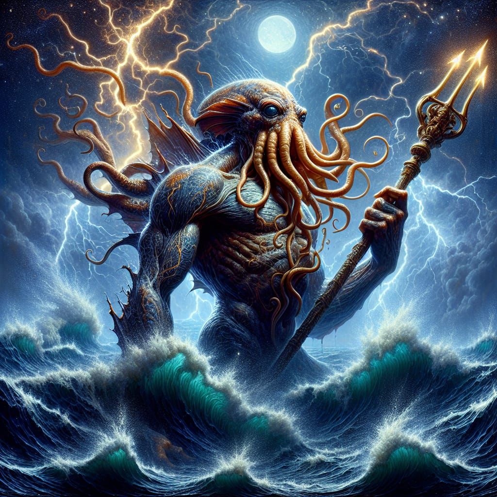 Majestic Fishman of the Deep Ocean