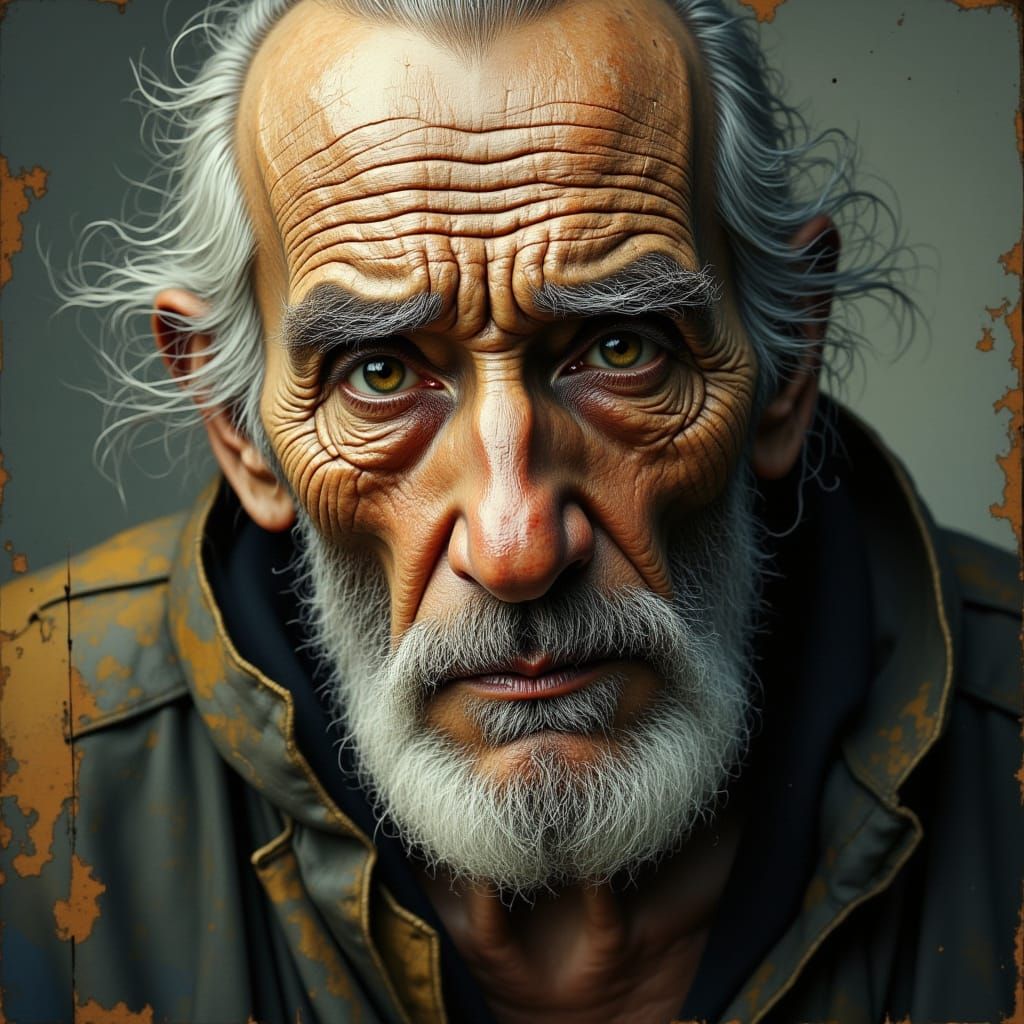 Life - etched into his face