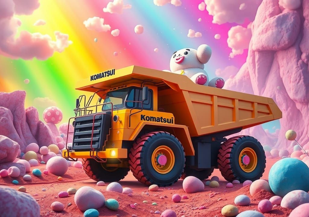 Marshmallowpunk Extraction in a Candy Quarry: 3D Render
