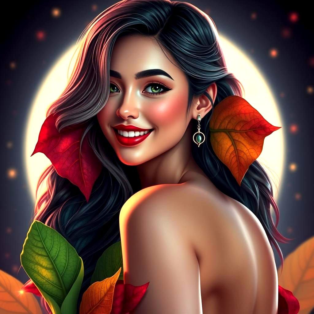 Vegetal Goddess: A Colorful Fantasy Portrait