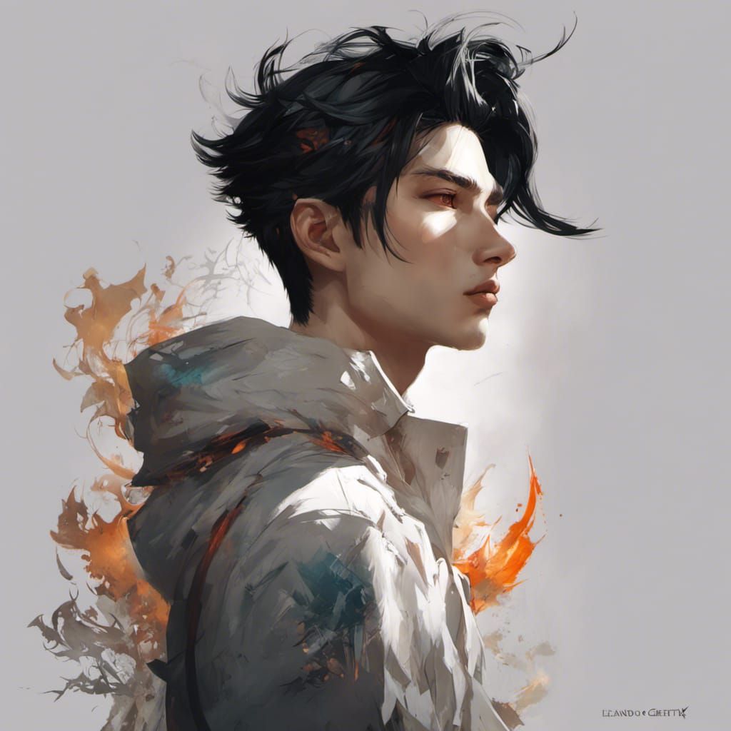 Anime Fox Boy in Digital Illustration Style