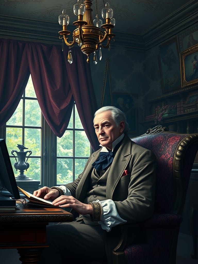A Gentleman in a Regency-Era Study
