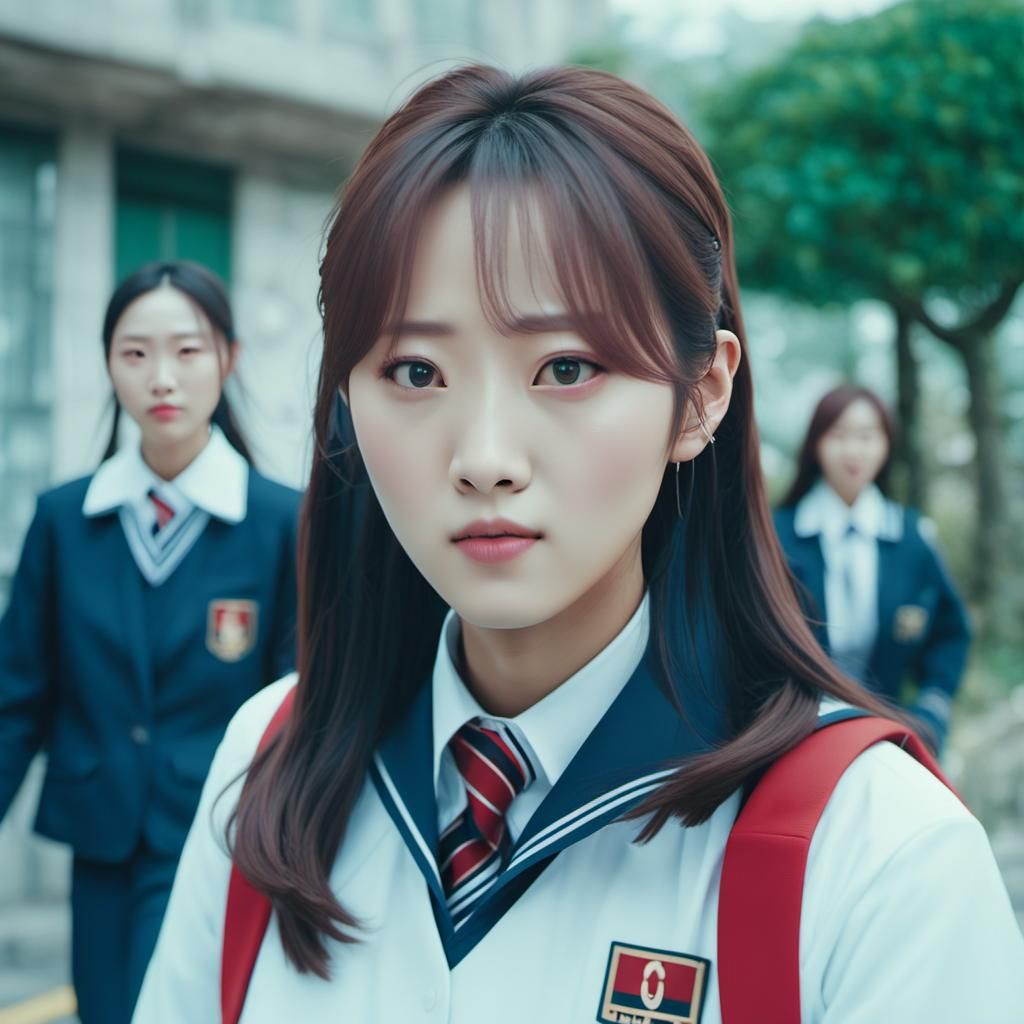 Sana of Twice in Korean School Uniform