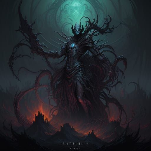 Dark Fantasy Revenant in Gothic Art Nouveau Style