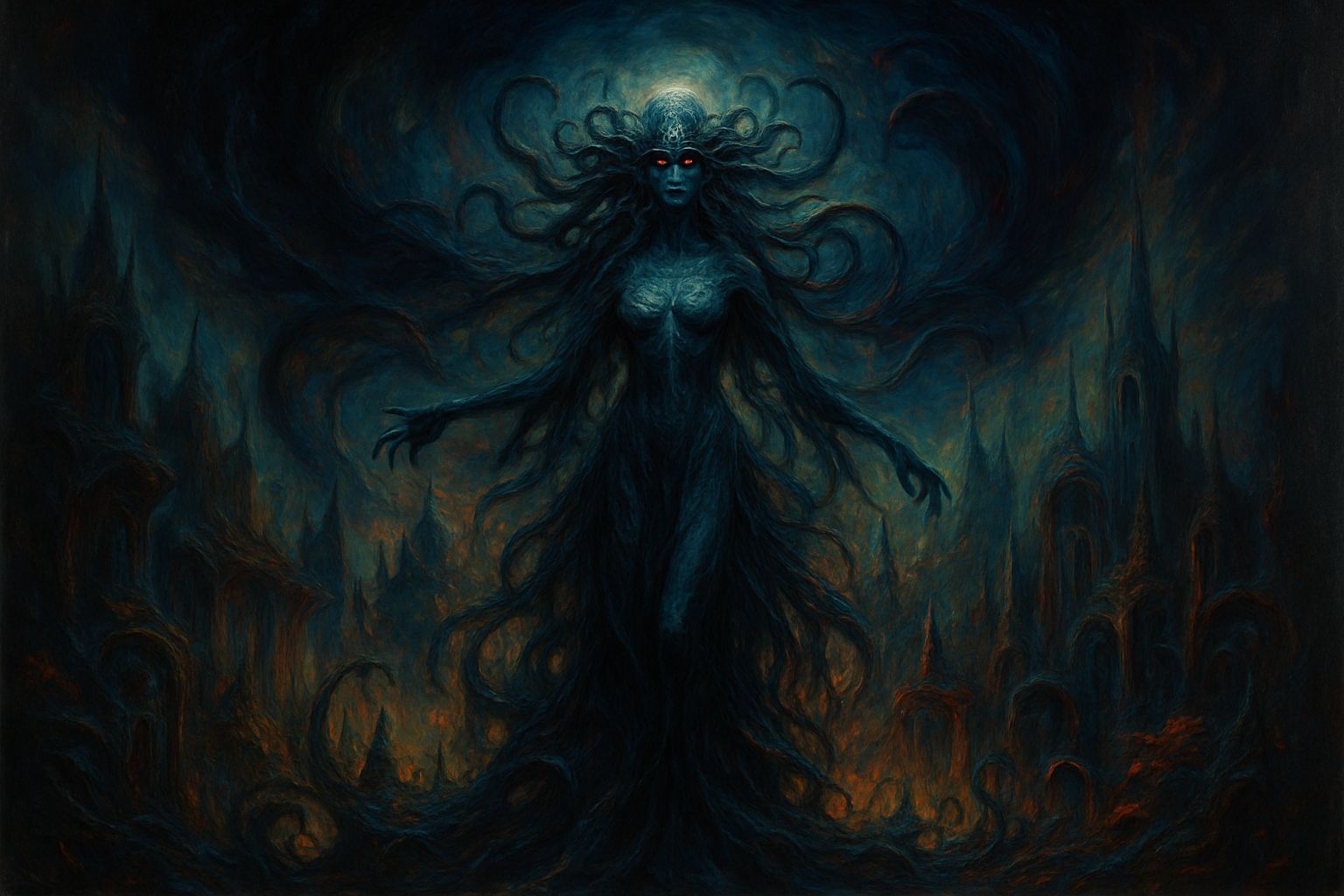 Ethereal Eldritch Goddess Descends from the Abyss