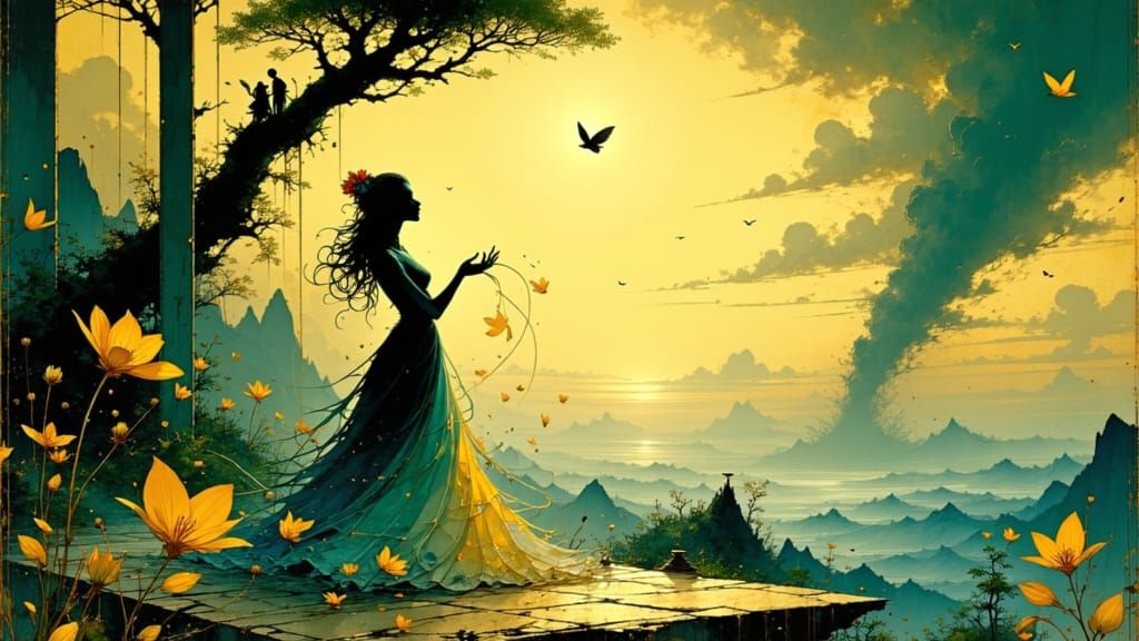 Ethereal Enchantress at the Threshold of Timeless Realms