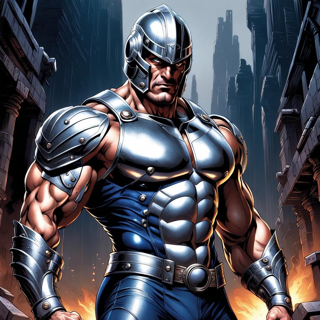 Muscular Ancient Warrior in Comic Book Style