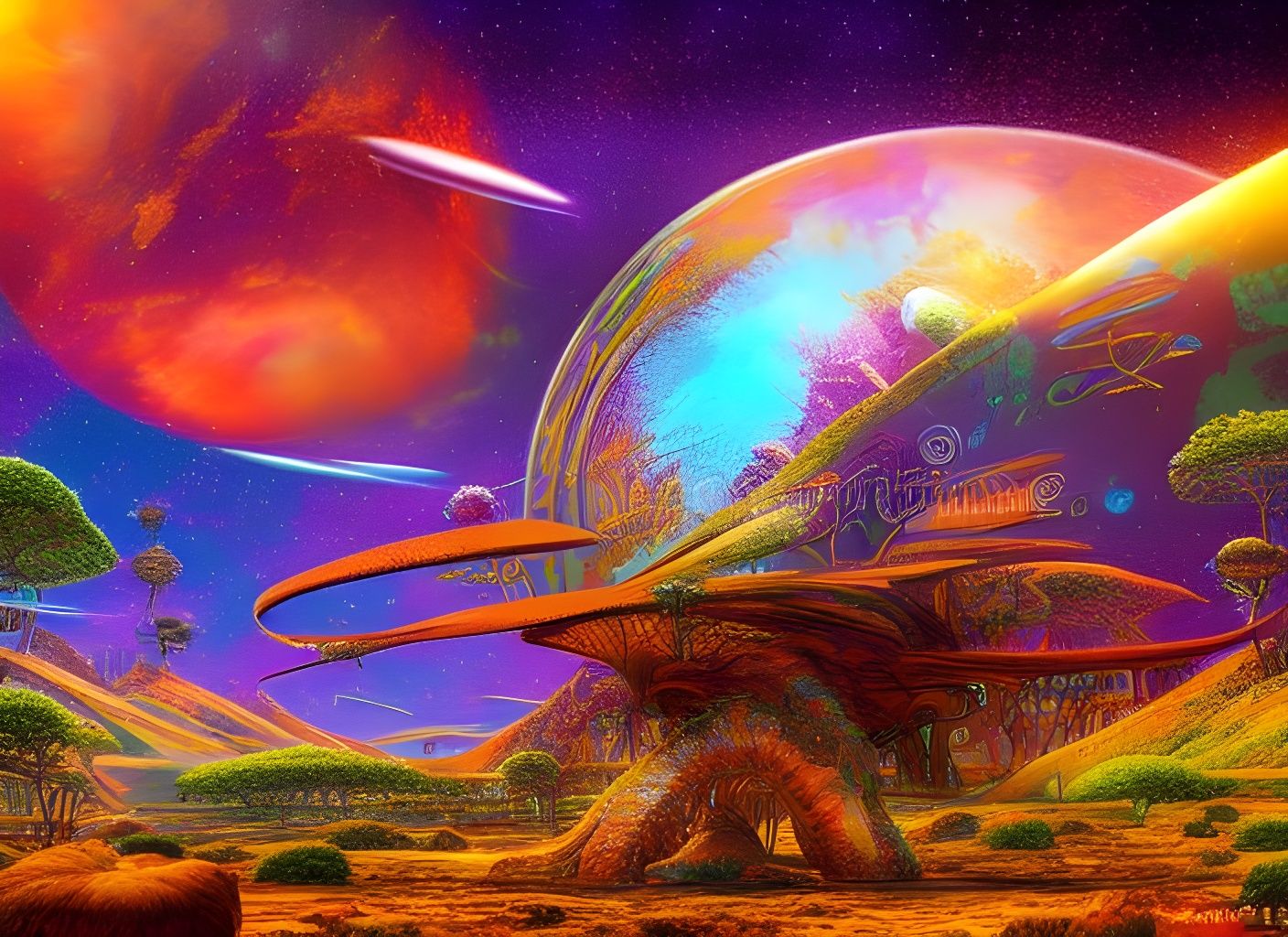 Alien landscape 9 with superstructure