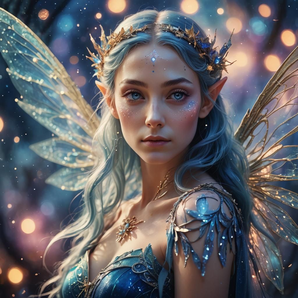 Elven Fairy in Stardust: Digital Fantasy Concept Art