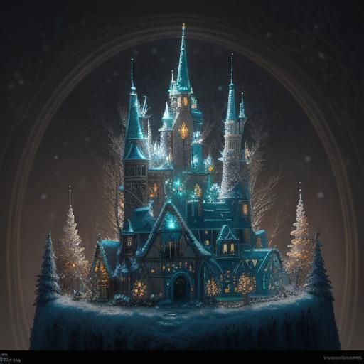 Bioluminescent Fairy-Tale Christmas Wonderland in HDR