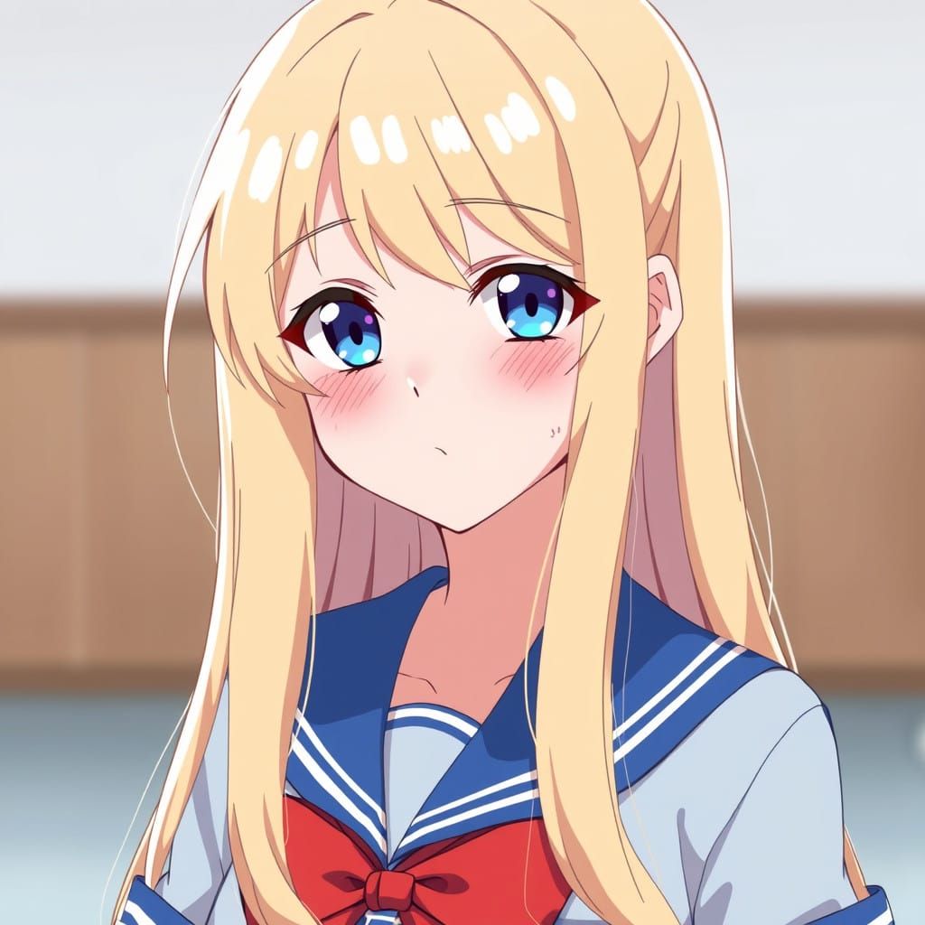 Classic Anime Schoolgirls with Bright Colors and Lovable Fac...