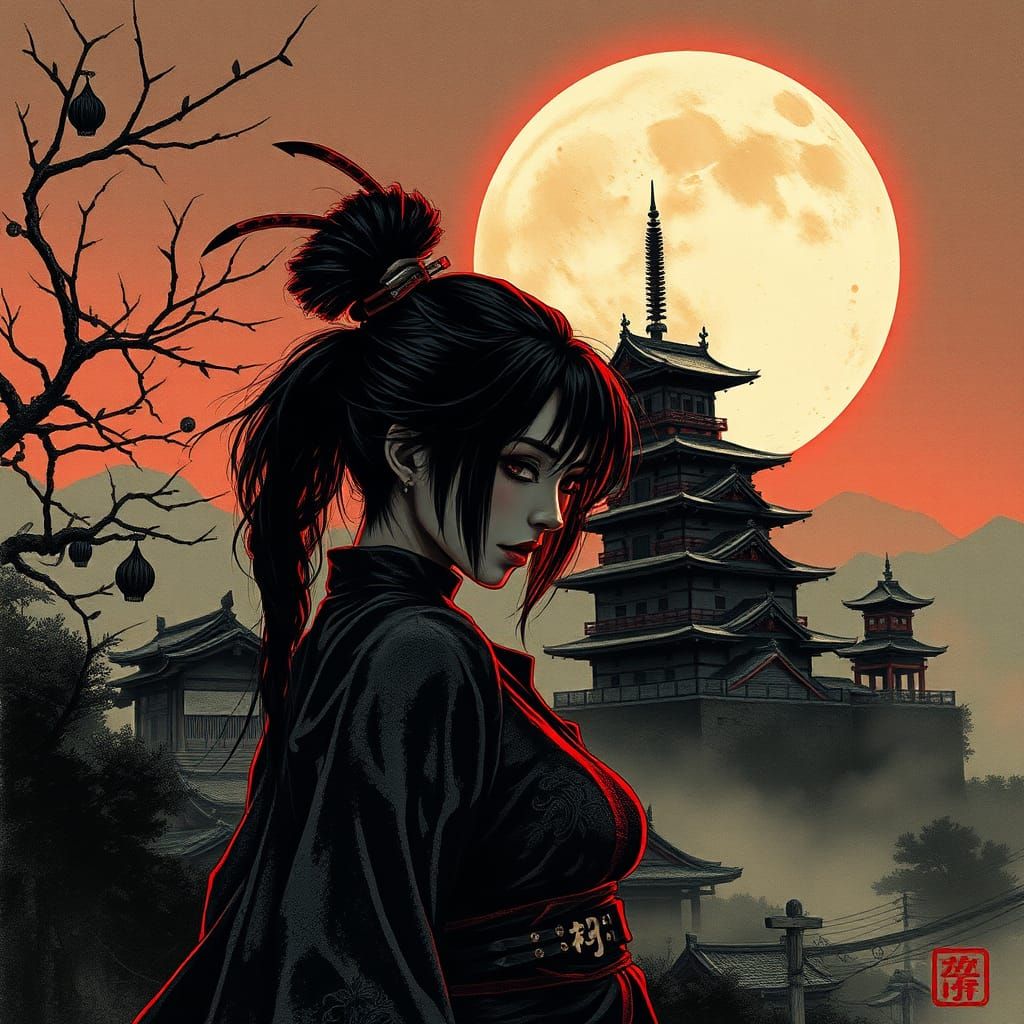 Yakuza Assassin Girl in Hip Hop Style