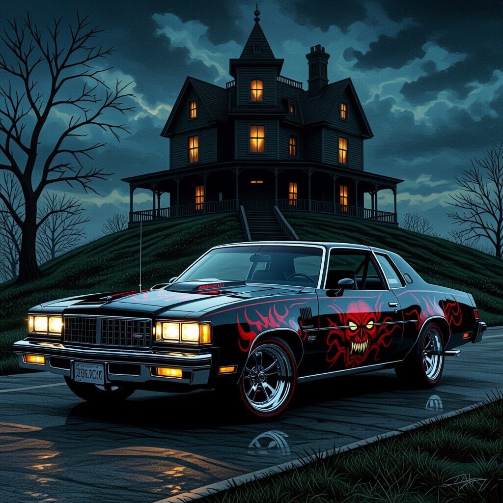 Demonic 1977 Cutlass Supreme in Dark Fantasy Style