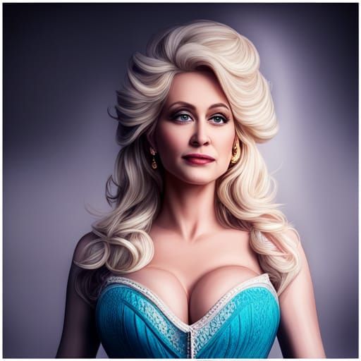Hyperrealistic Portrait: Dolly Parton Elsa Hybrid