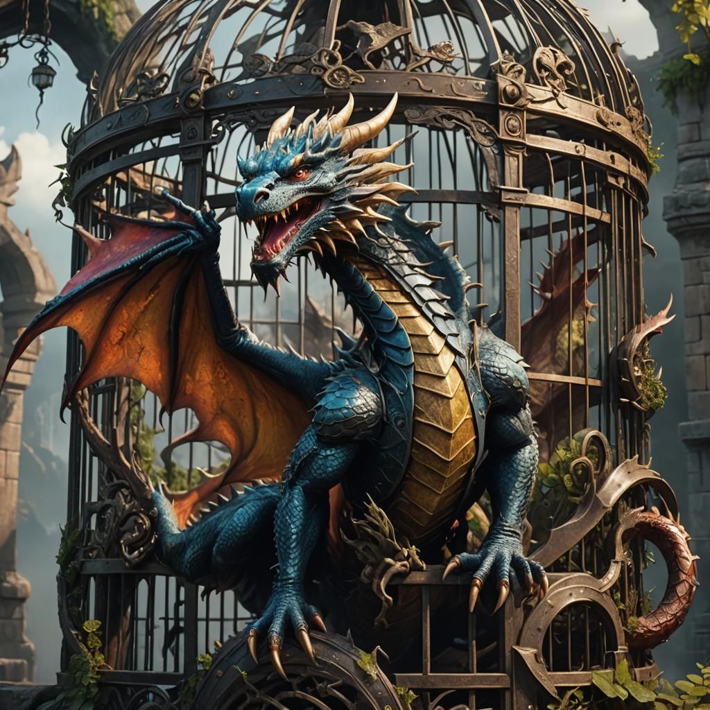 Dragon's Captivity: A Fantastical Artstation Concept