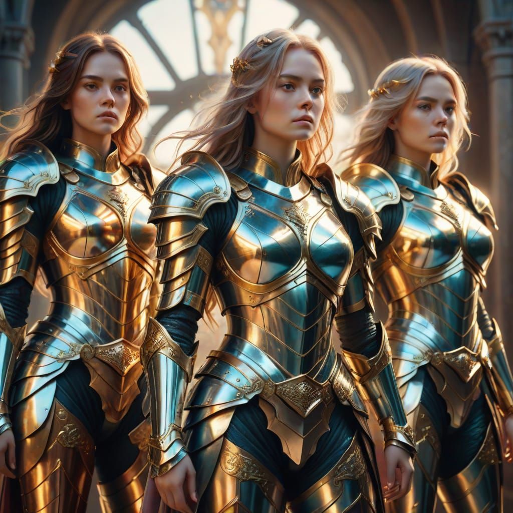 Regal Women in Vibrant Fantasy Armor