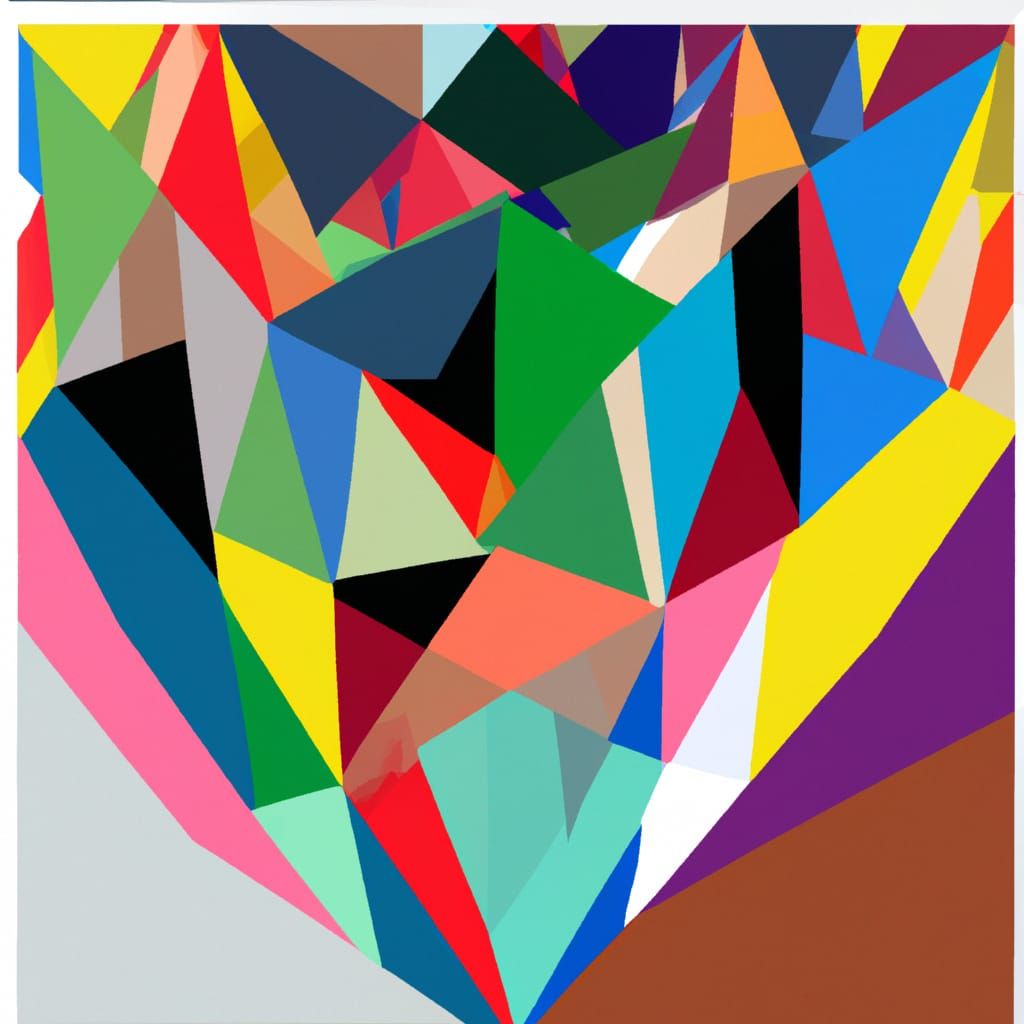 Vibrant Geometric Abstractions in Neo-Cubist Style