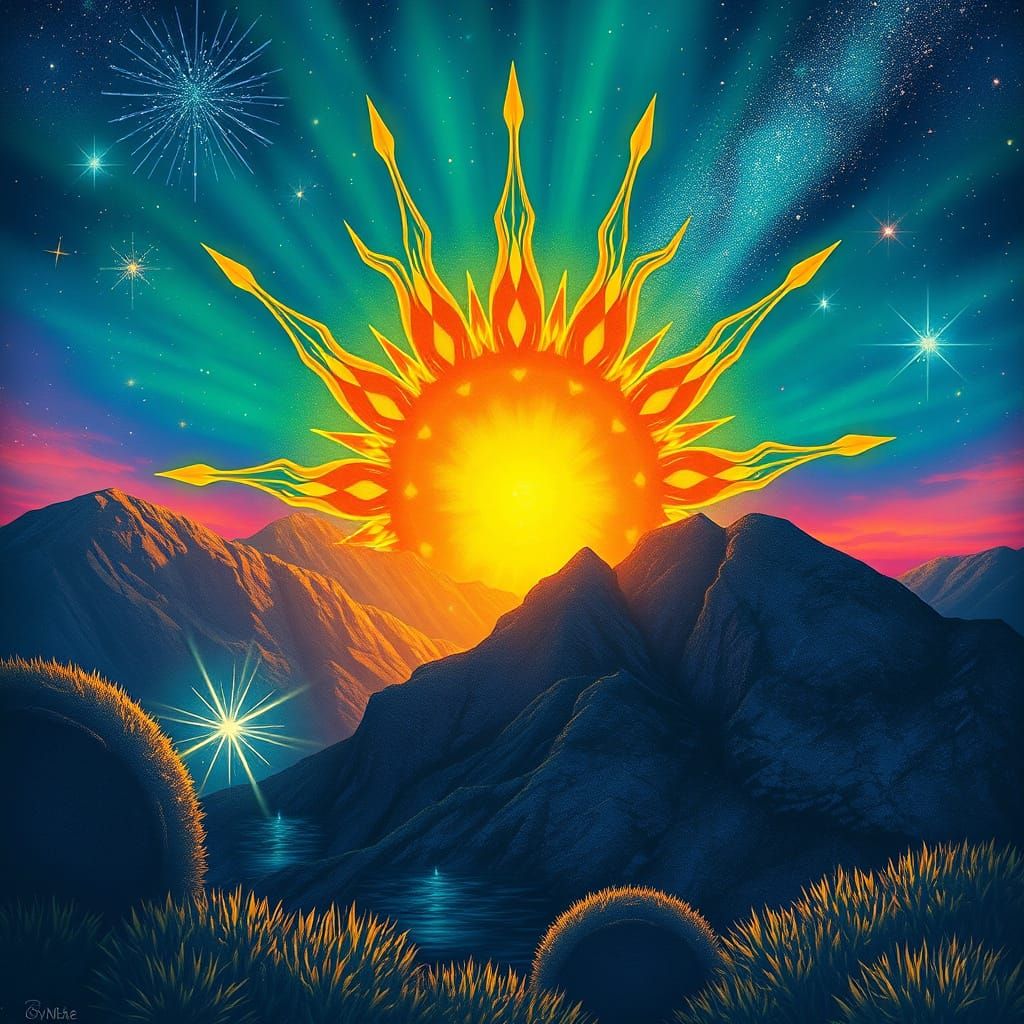 Vibrant Solar Blossom in a Kaleidoscope of Colors