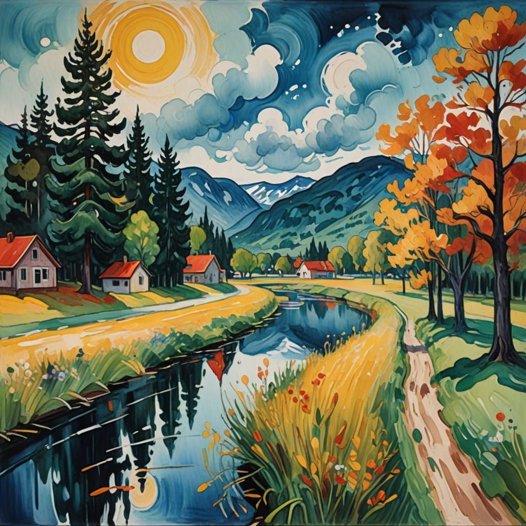 Epic Impressionist Masterpiece in Munch's Expressive Style