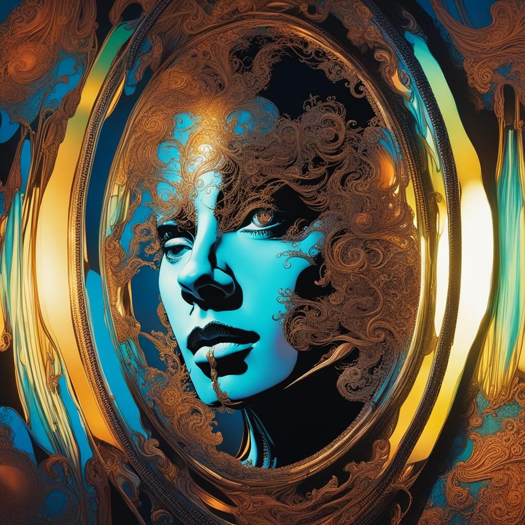 Steamy Mirror Reflection in Pop Art Style