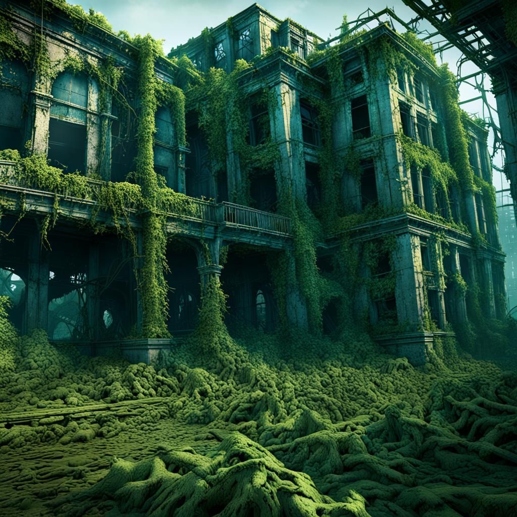 Post-Apocalyptic Seattle Ruins in Detailed Matte Painting