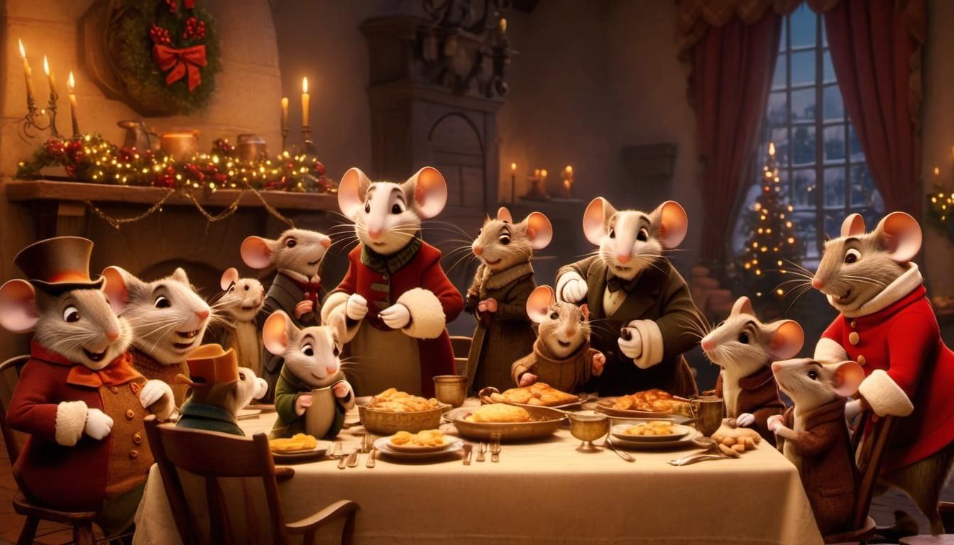 Mice Christmas Carol in Dickensian Style