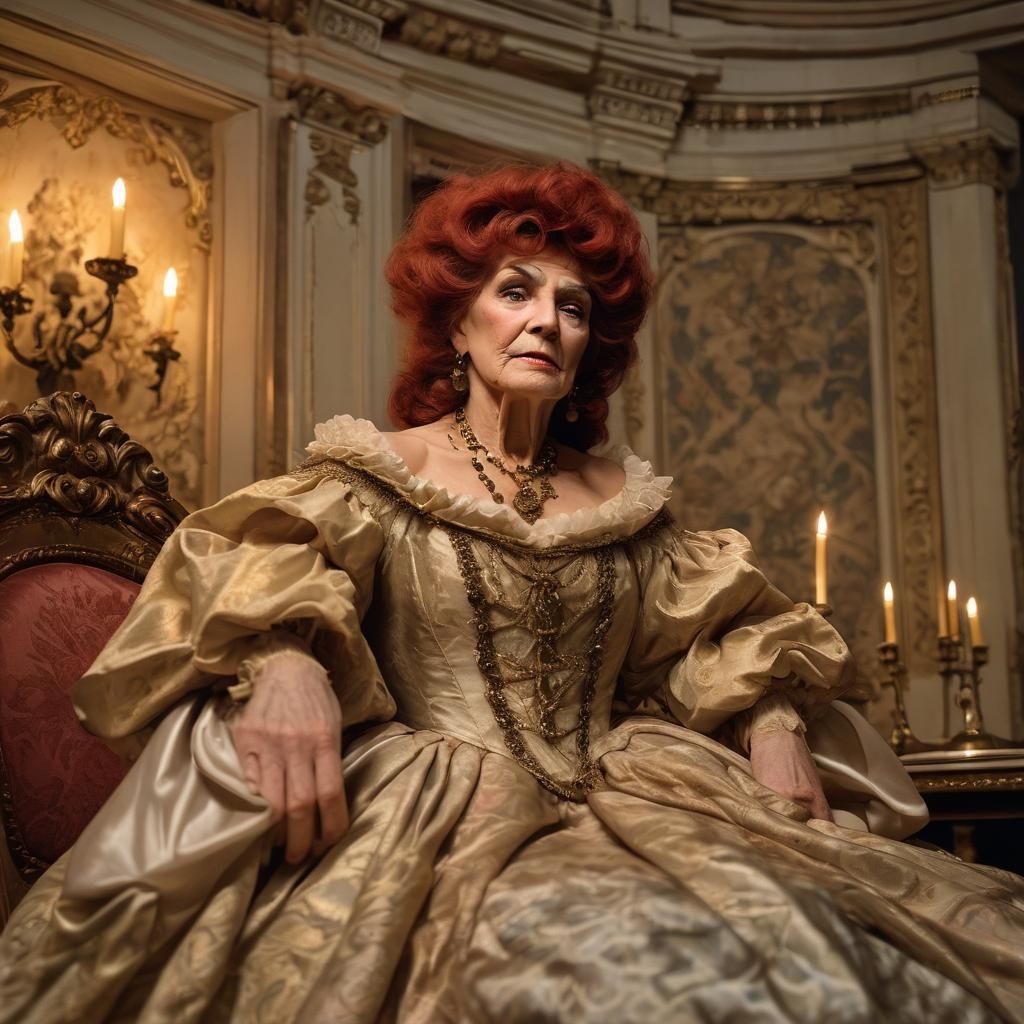 Transvestite as Tosca in Neoclassical Style