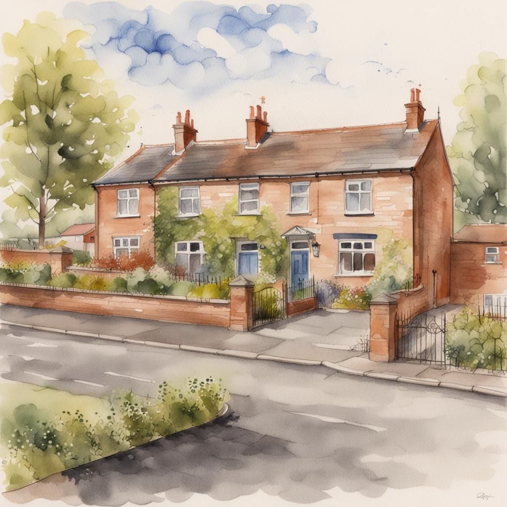 Great Eccleston Pencil Sketch Watercolour