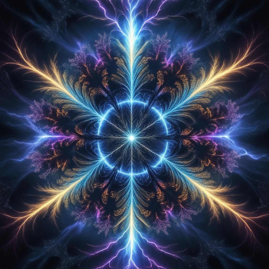 Cosmic Plasma Fractal with Backlit Illumination