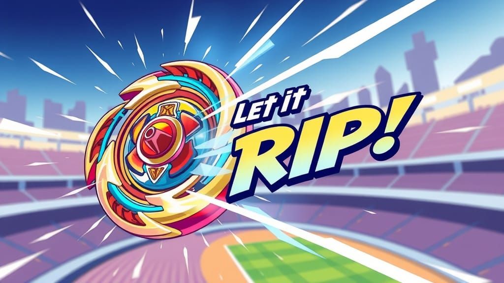 Cartoon Beyblade Bursting with Energy: Anime Style