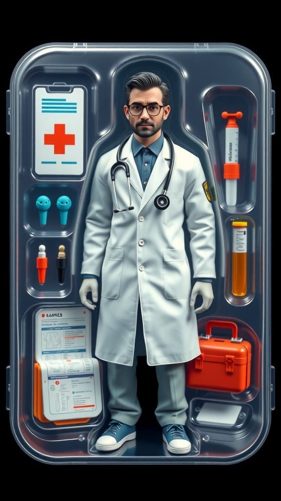 High-Tech Doctor Action Figure in Futuristic Packaging