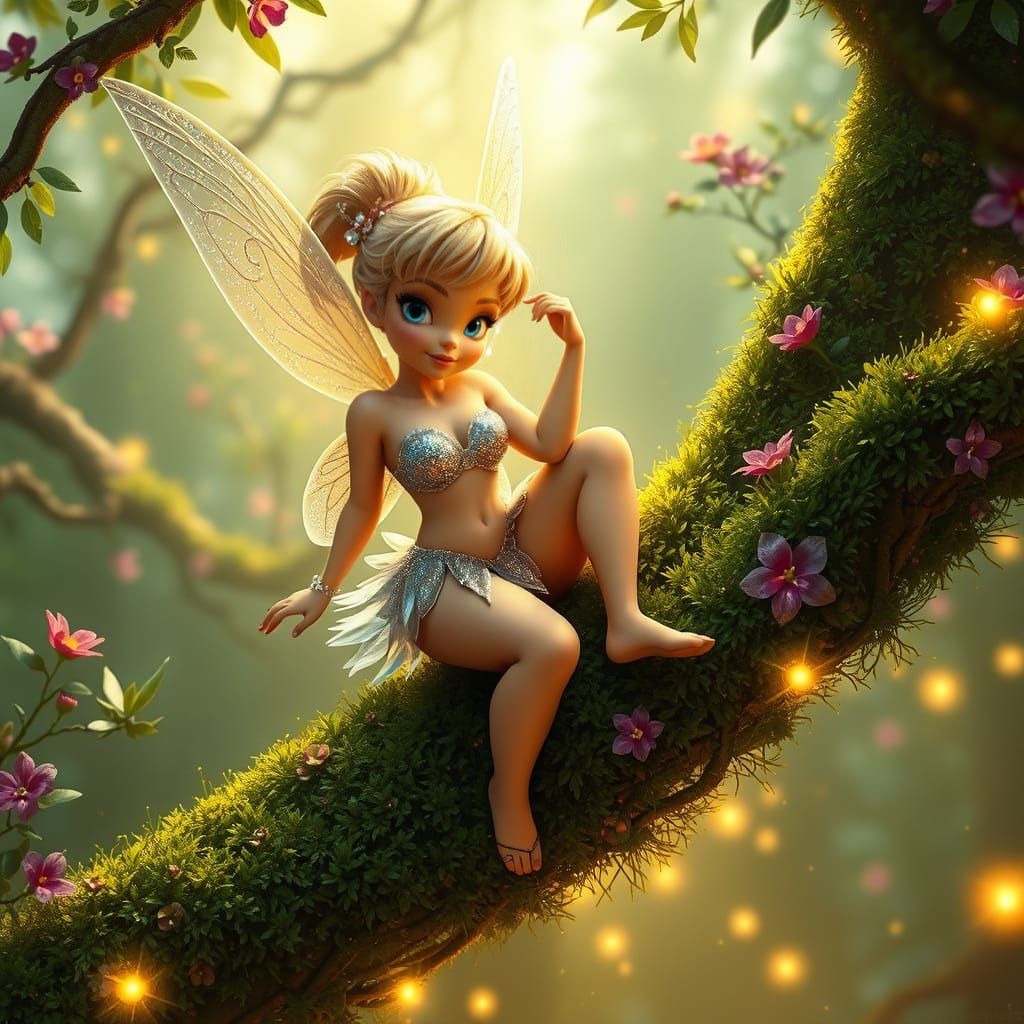 Tinker Bell in Enchanting Bikini Fantasy Art