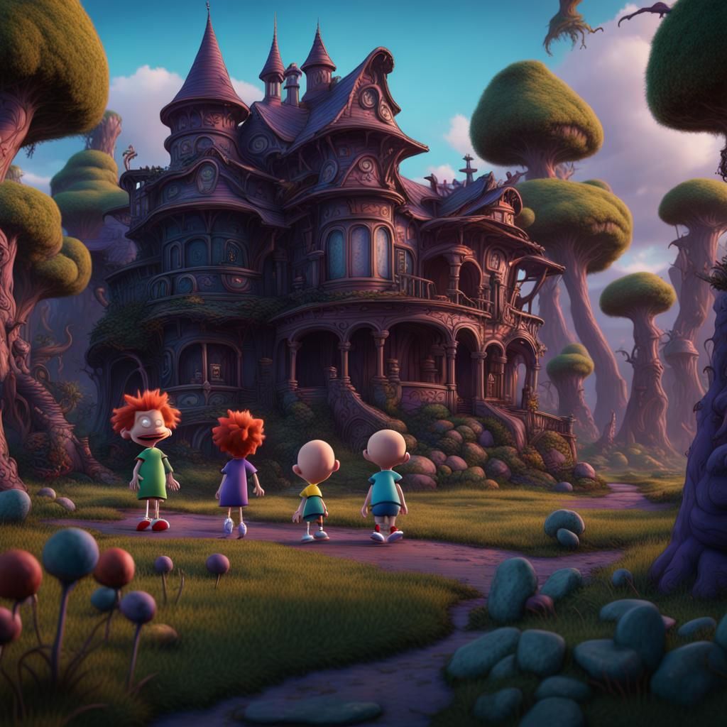 The Rugrats in Tim Burton's Style