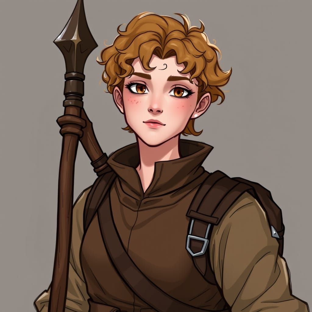 Elegant Breton Adventurer in Earth Tones