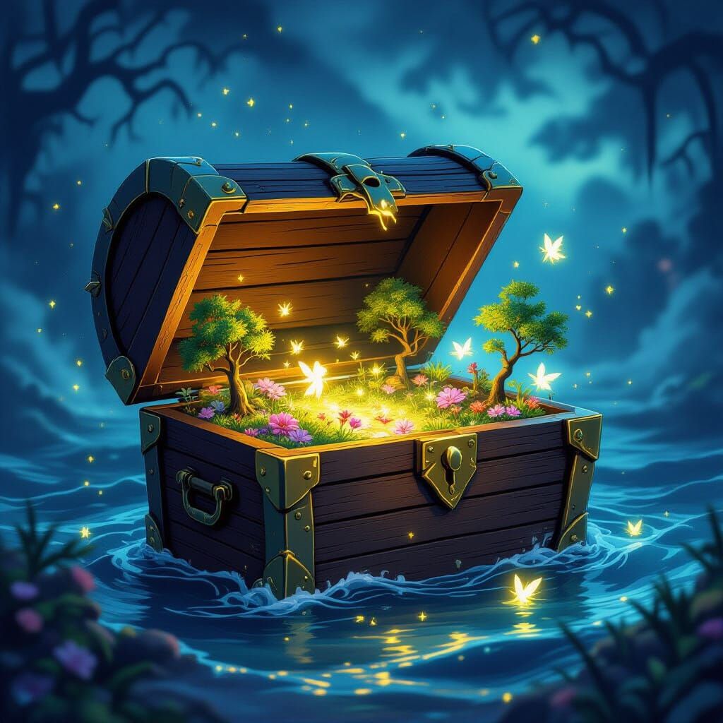 Enchanted Forest in Pirate Treasure Chest