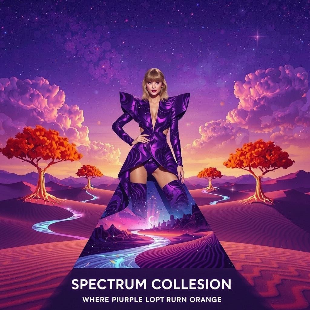 "Purple & Orange"🧡 “Spectrum Collision: Where Purple Dreams Burn Orange”...Taylor...