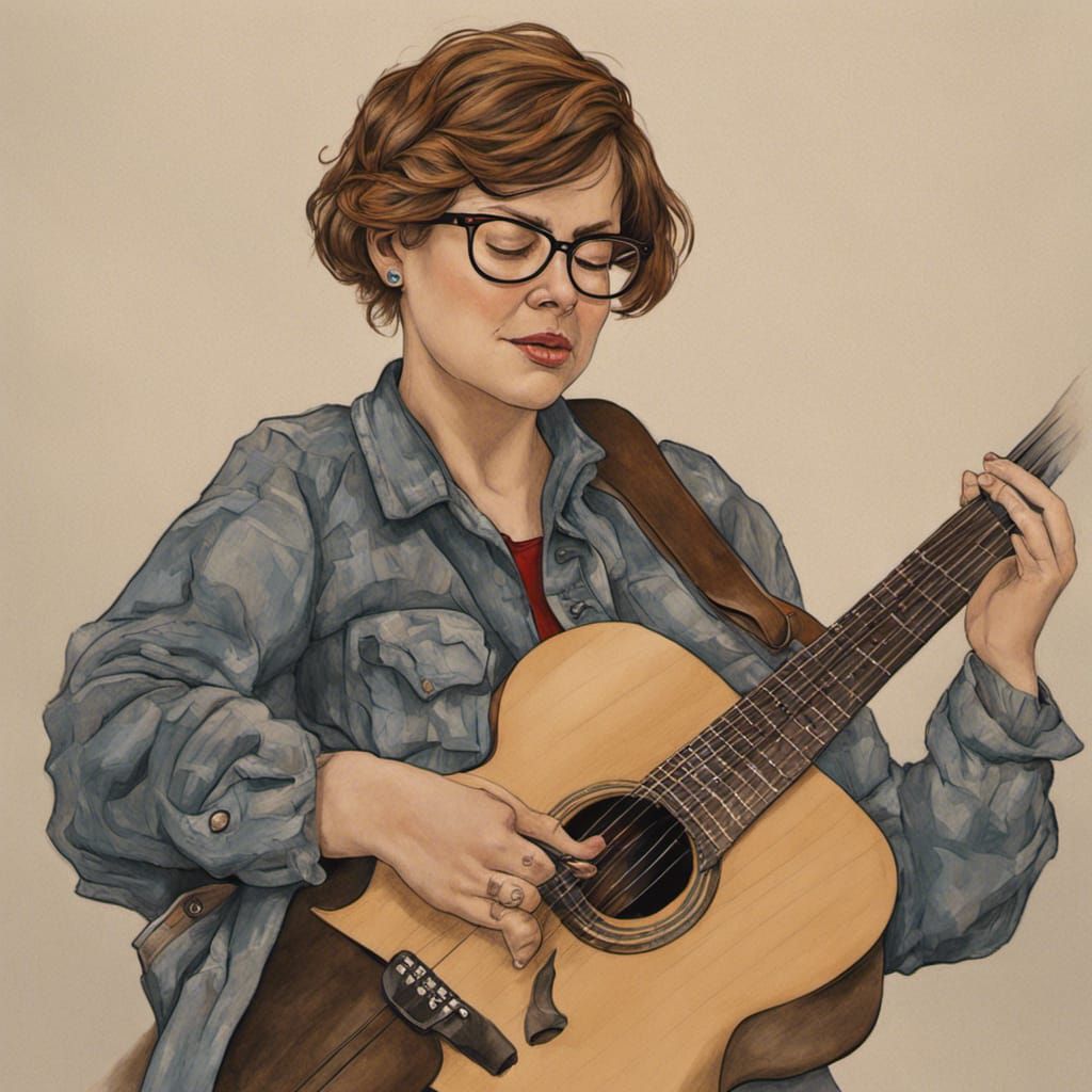 Croatian Woman Singing and Playing Guitar