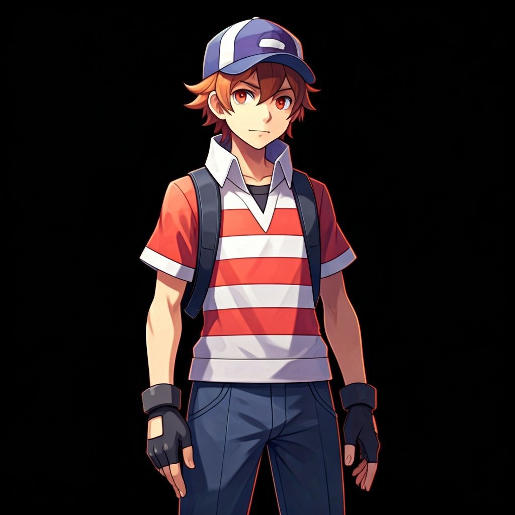 Pokémon Trainer Blaze in Digital Art Style