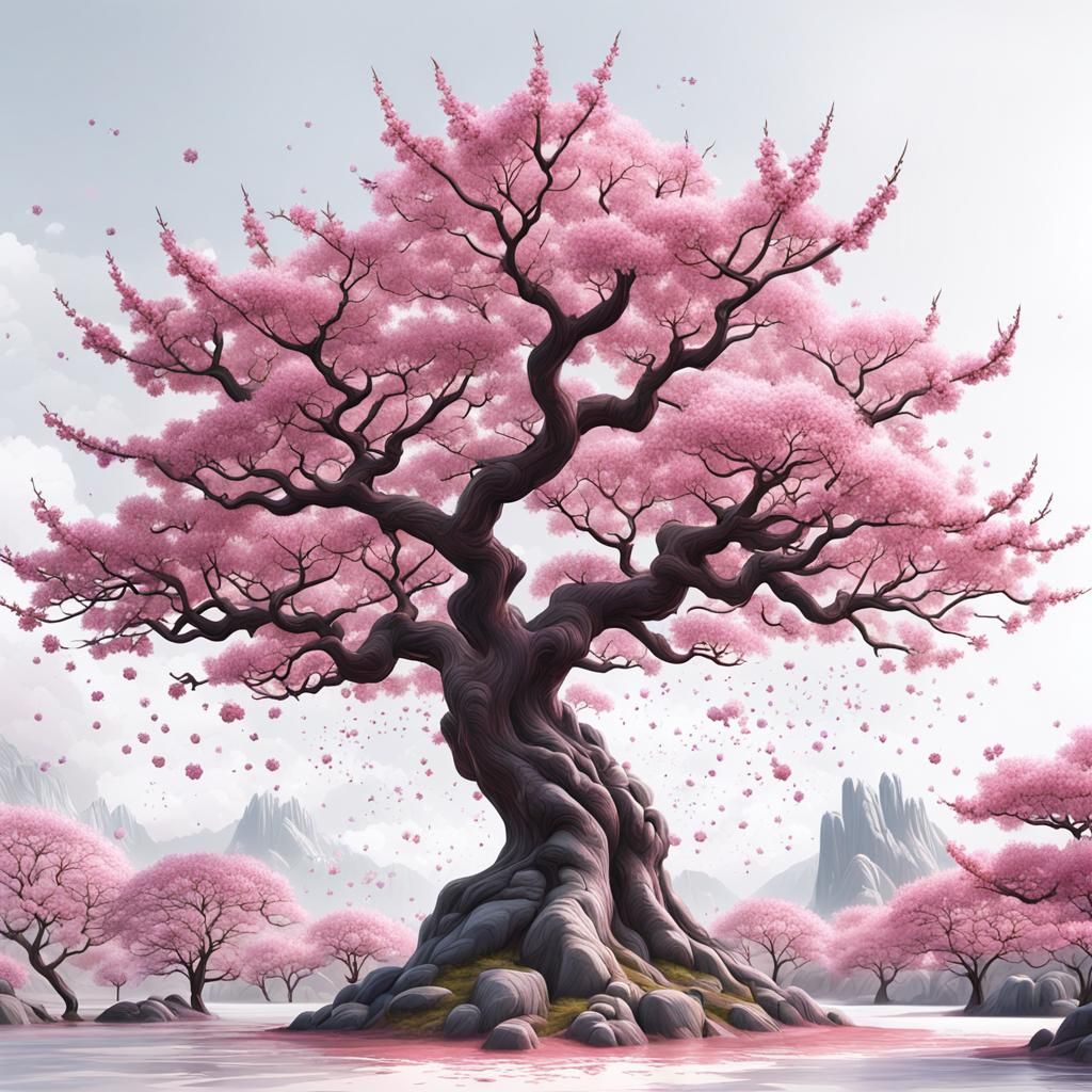 А pink sakura tree