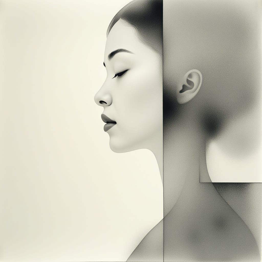 Minimalist Portrait in Japanese Style