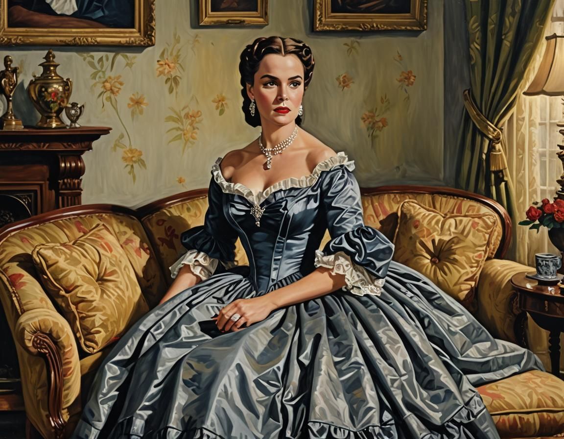 Scarlett O'Hara Portrait as Oil Painting