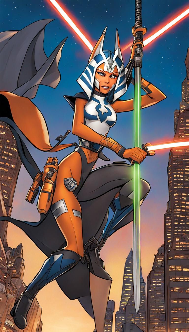 Ahsoka Tano as Batgirl: Comic Book Art