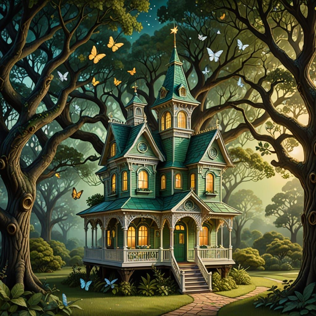 Victorian Treehouse Sanctuary in a Majestic Oak