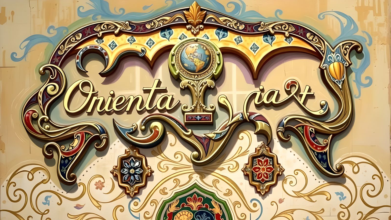 Surreal Orientalist Masterpiece in Vibrant Oil Paint