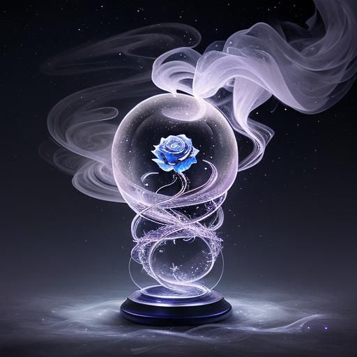 Transparent Rose Under Moonlight in Fantasy Art