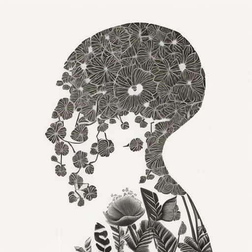 a beautiful woman, illustrated realism, minimalist aesthetic...