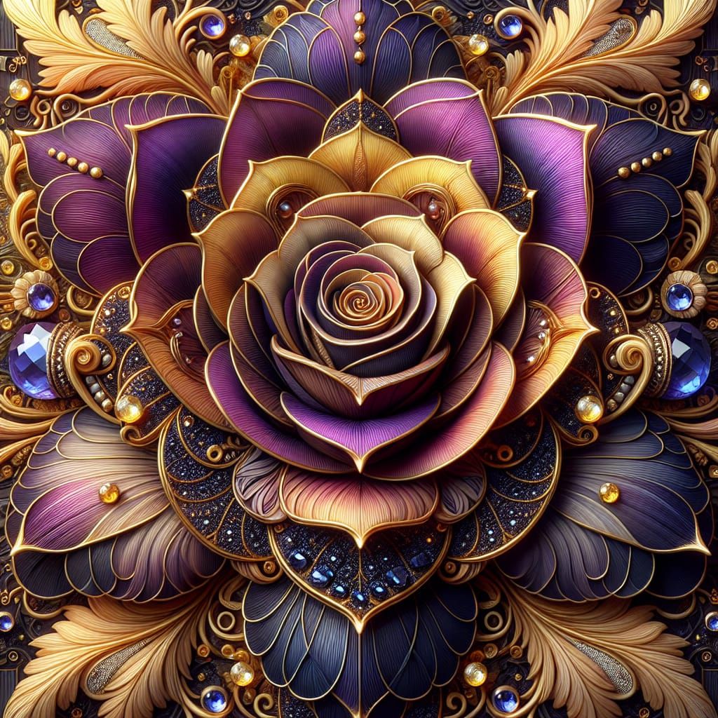 Ornate Artificial Rose Macro Photograph