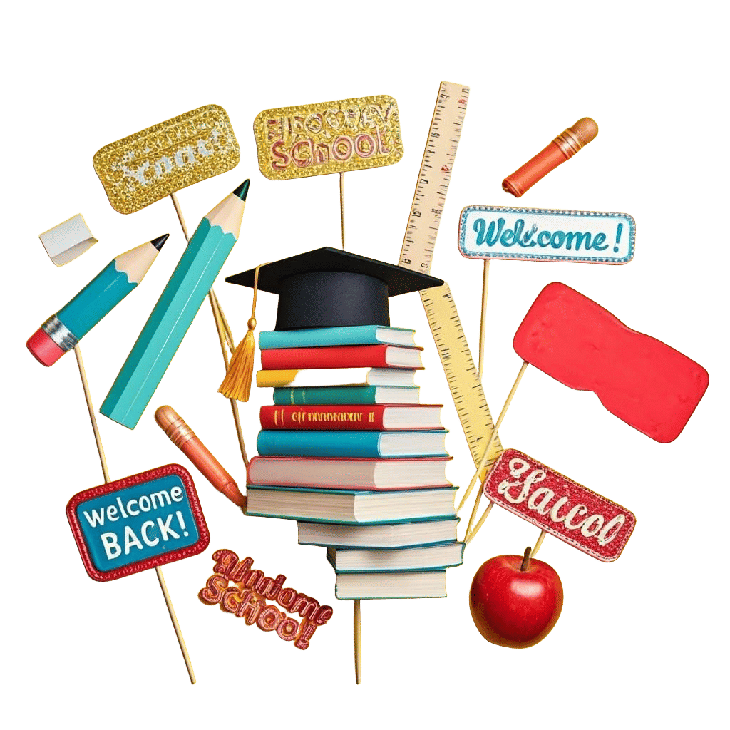 Back to School Photo Booth Props: Colorful Collection