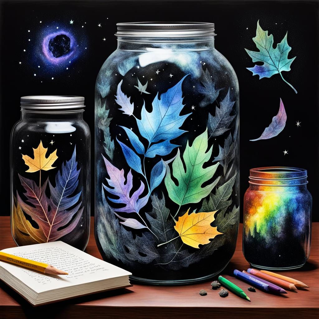 Gothic Sandman Morpheus' Dreams in Jars, Van Gogh Style