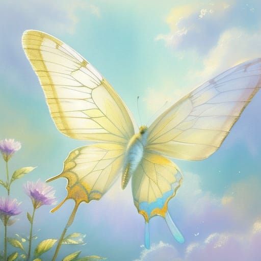 Whimsical Watercolor Butterfly in Soft Focus